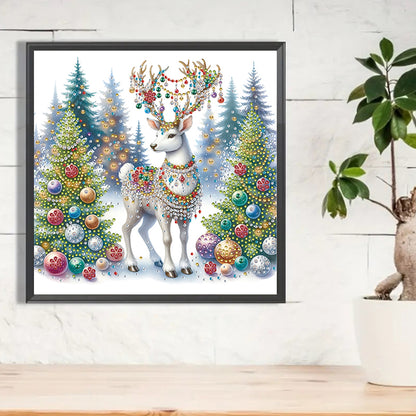 Christmas Elk - Special Shaped Drill Diamond Painting 30*30CM