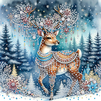 Christmas Elk - Special Shaped Drill Diamond Painting 30*30CM
