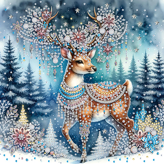 Christmas Elk - Special Shaped Drill Diamond Painting 30*30CM