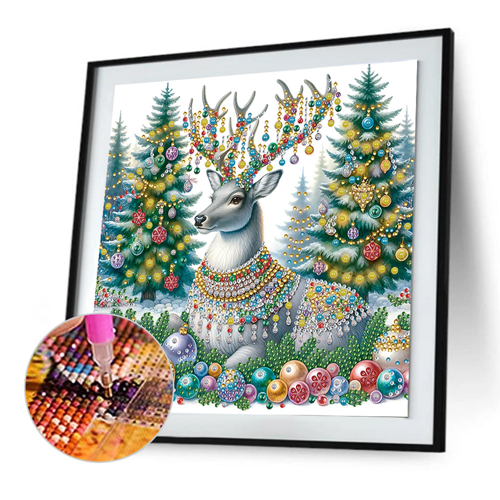 Christmas Elk - Special Shaped Drill Diamond Painting 30*30CM