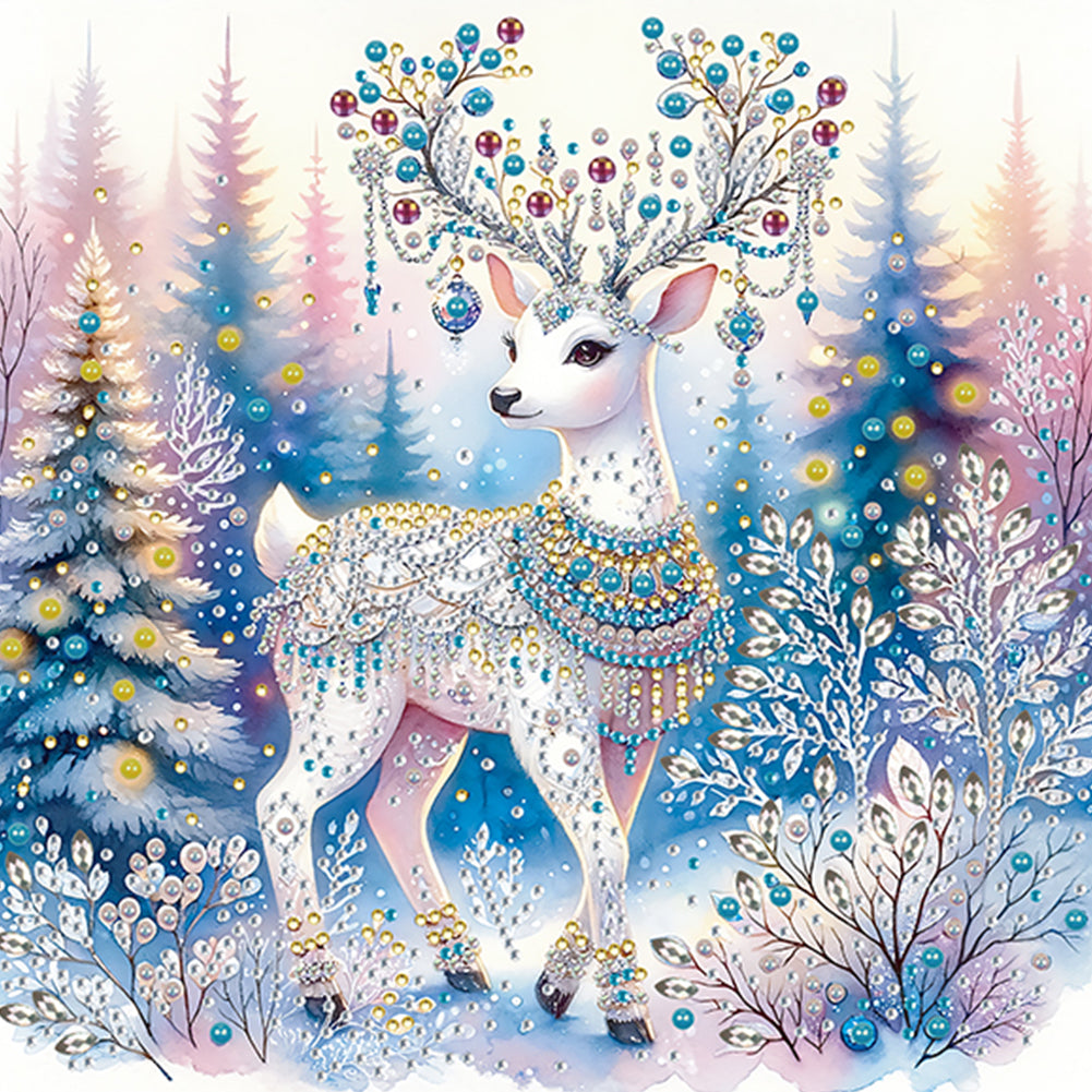 Christmas Elk - Special Shaped Drill Diamond Painting 30*30CM
