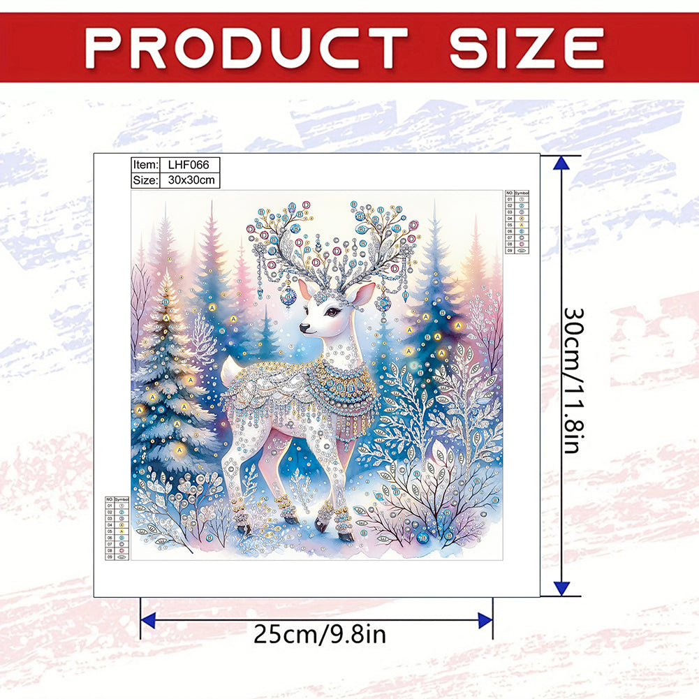 Christmas Elk - Special Shaped Drill Diamond Painting 30*30CM