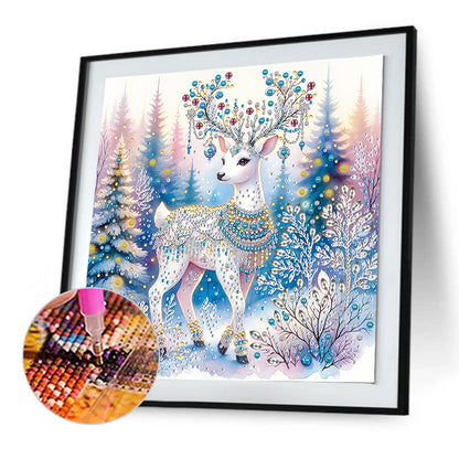 Christmas Elk - Special Shaped Drill Diamond Painting 30*30CM