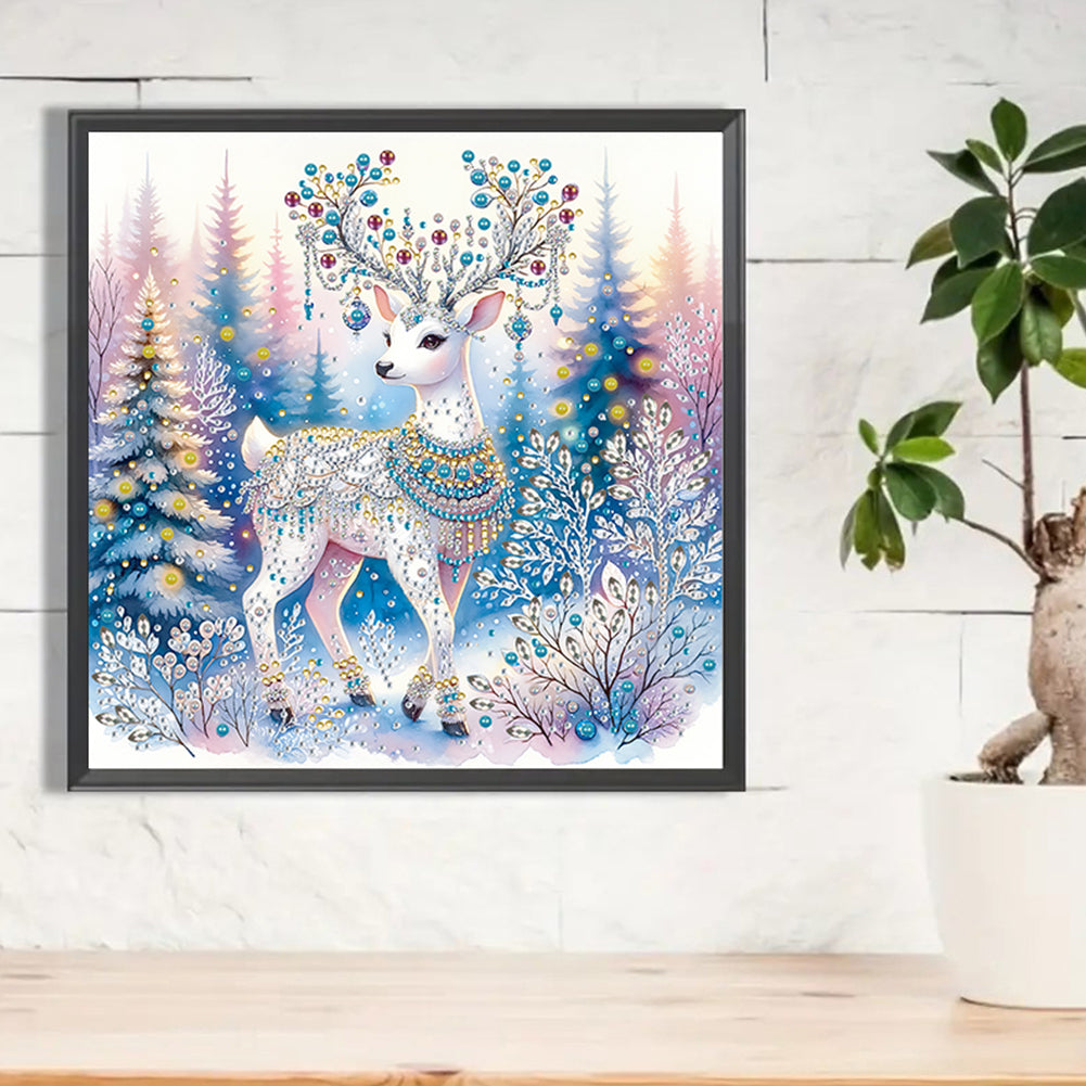 Christmas Elk - Special Shaped Drill Diamond Painting 30*30CM