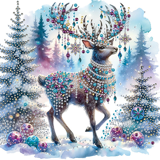 Christmas Elk - Special Shaped Drill Diamond Painting 30*30CM