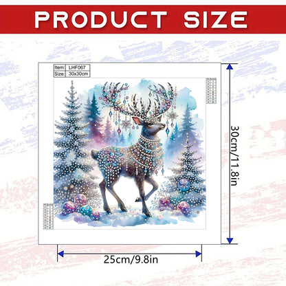 Christmas Elk - Special Shaped Drill Diamond Painting 30*30CM