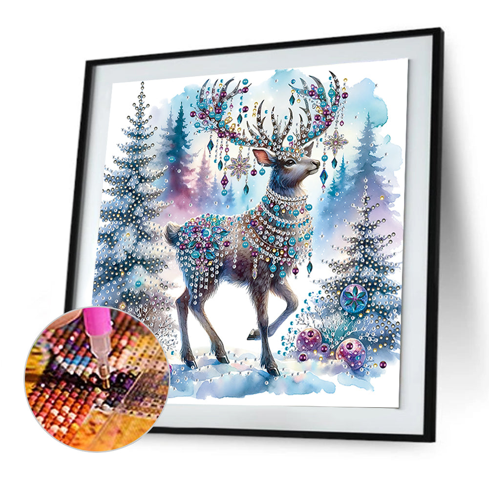 Christmas Elk - Special Shaped Drill Diamond Painting 30*30CM