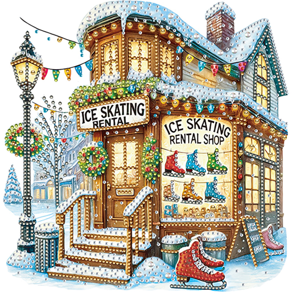 Christmas Cottage - Special Shaped Drill Diamond Painting 30*30CM