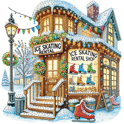 Christmas Cottage - Special Shaped Drill Diamond Painting 30*30CM