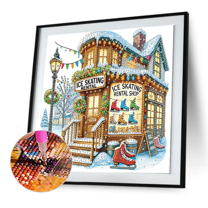 Christmas Cottage - Special Shaped Drill Diamond Painting 30*30CM