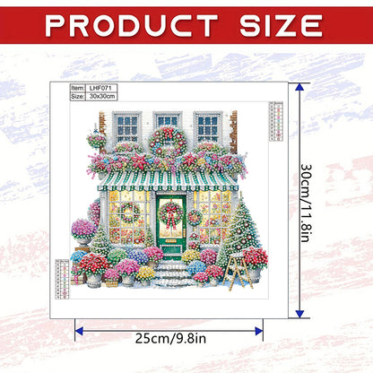 Christmas Flower Shop - Special Shaped Drill Diamond Painting 30*30CM