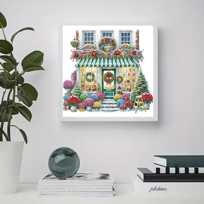 Christmas Flower Shop - Special Shaped Drill Diamond Painting 30*30CM