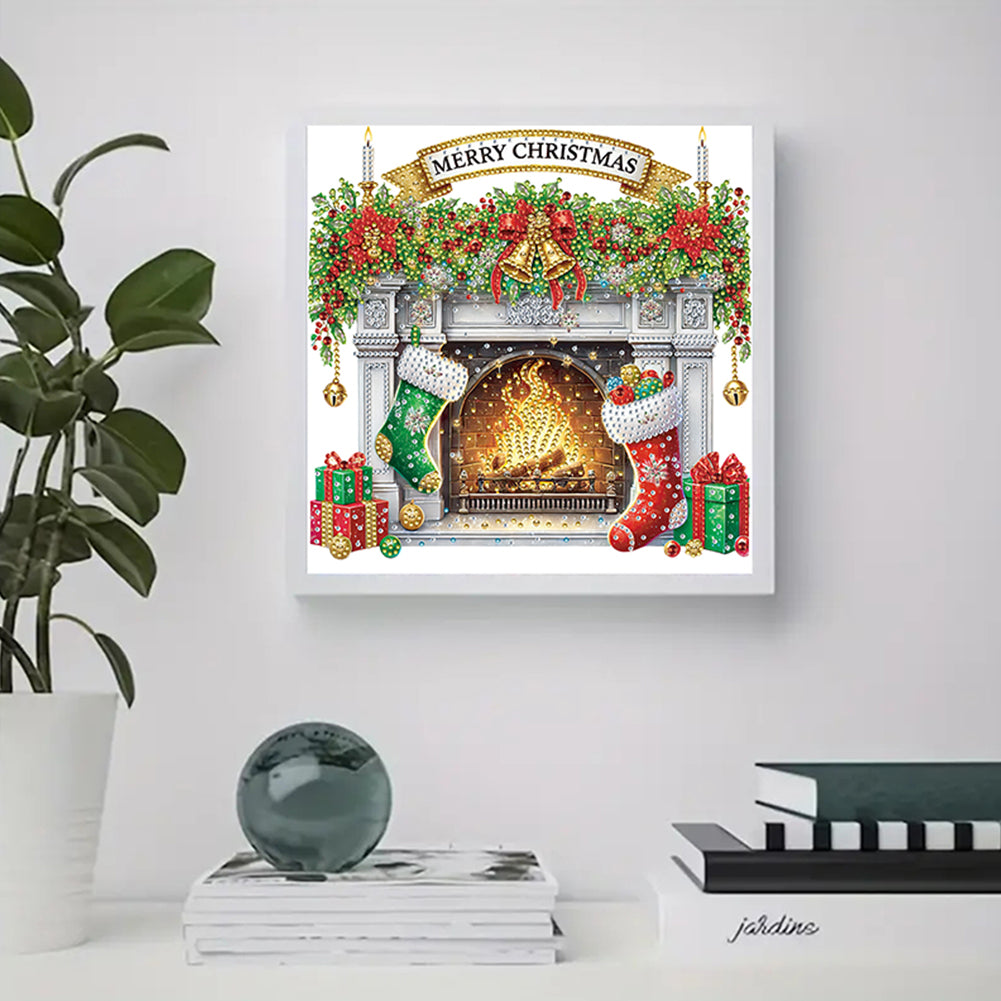 Christmas Fireplace - Special Shaped Drill Diamond Painting 30*30CM