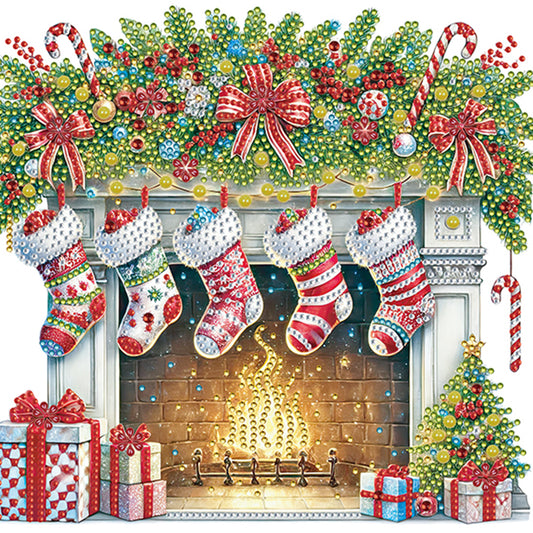 Christmas Fireplace - Special Shaped Drill Diamond Painting 30*30CM