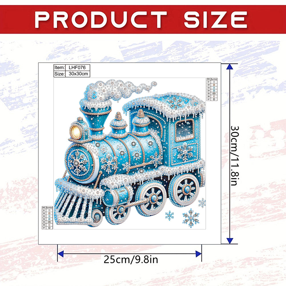 Christmas Snow Train - Special Shaped Drill Diamond Painting 30*30CM