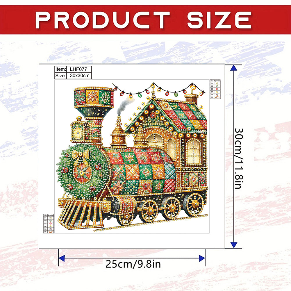 Christmas Style Train - Special Shaped Drill Diamond Painting 30*30CM