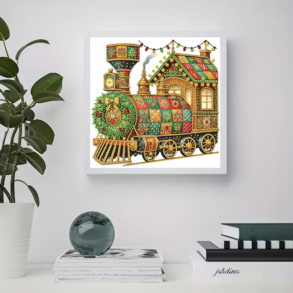 Christmas Style Train - Special Shaped Drill Diamond Painting 30*30CM