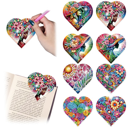 8 pcs Diamond Painting Bookmarks Diamond Art Book Corner Kit for Book Lovers