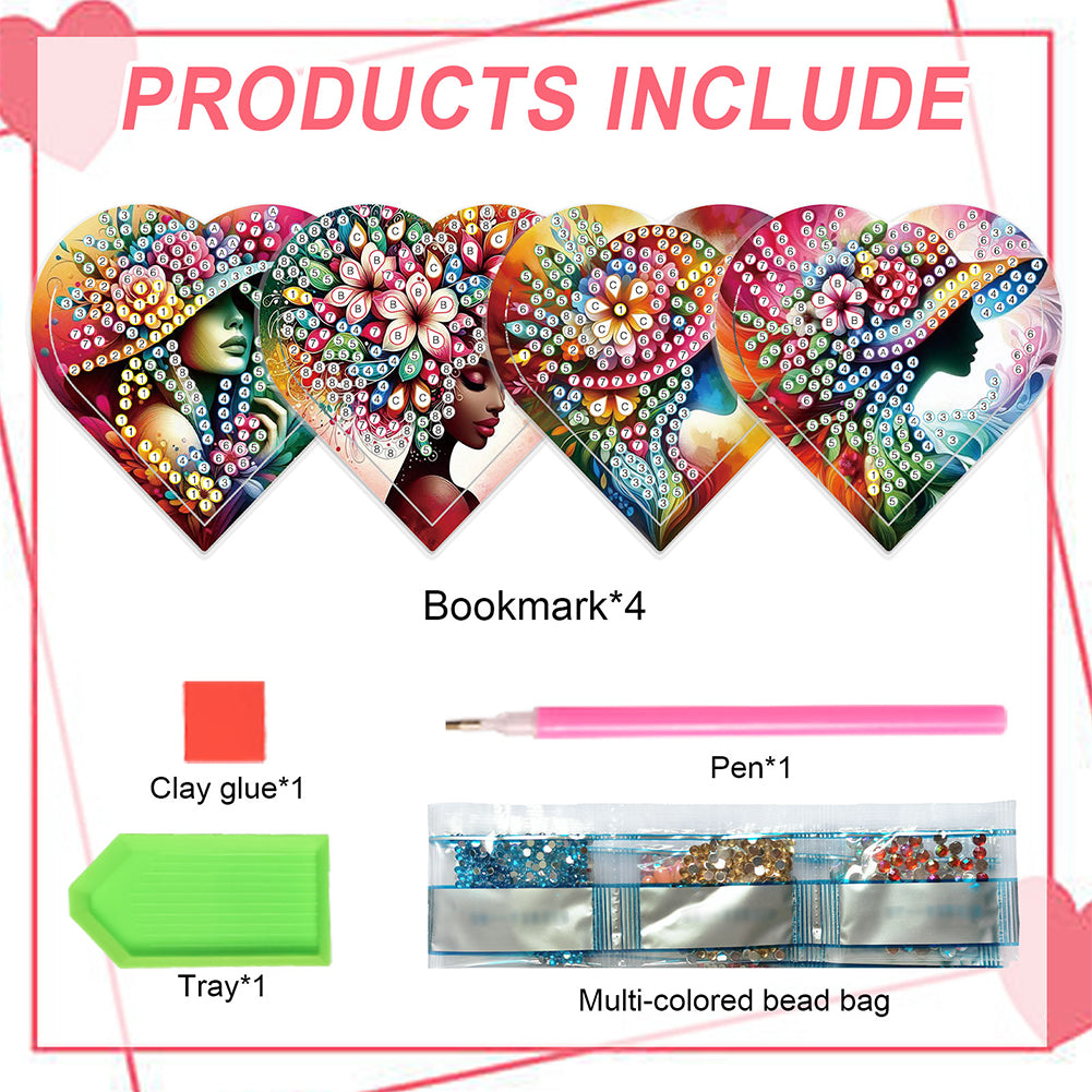 8 pcs Diamond Painting Bookmarks Diamond Art Book Corner Kit for Book Lovers