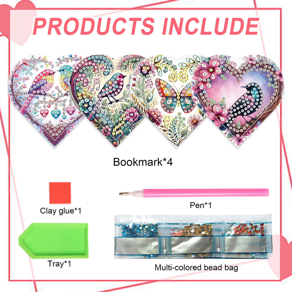 8 pcs Diamond Painting Bookmarks Diamond Art Book Corner Kit for Book Lovers