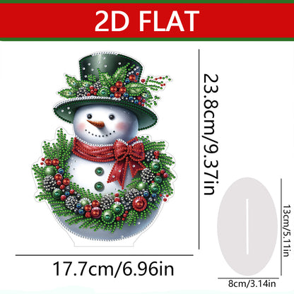 2D Flat Snowman Print DIY Desktop Diamond Art Kits for Home Office Desktop Decor