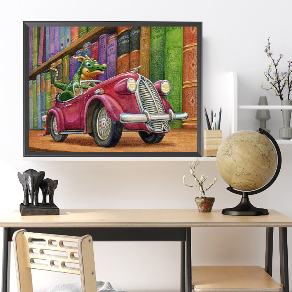 Dragon Driving - Full Square Drill Diamond Painting 60*45CM