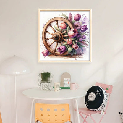 Tulip Cartwheel - 11CT Stamped Cross Stitch 40*40CM