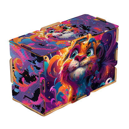 Lion 5D DIY Diamond Painting Handmade Tissue Holder Wooden Tissue Box Craft