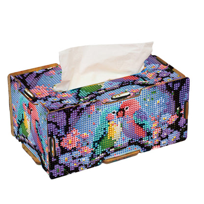 Lovebird 5D DIY Diamond Painting Handmade Tissue Holder Wooden Tissue Box Craft