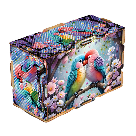 Lovebird 5D DIY Diamond Painting Handmade Tissue Holder Wooden Tissue Box Craft