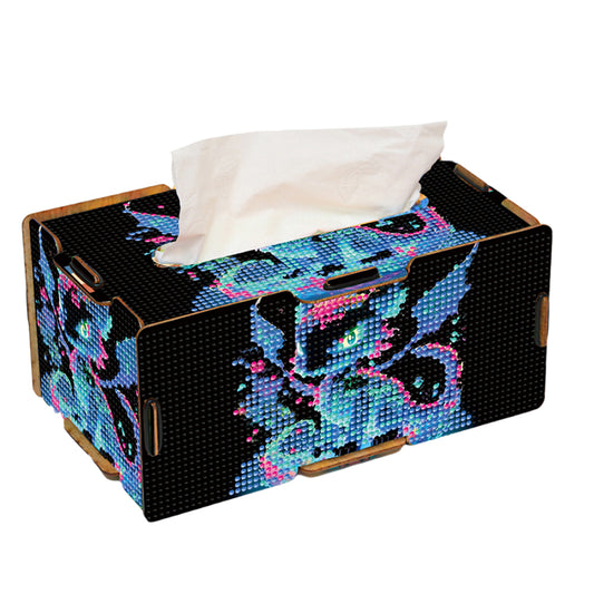Dragon 5D DIY Diamond Painting Handmade Tissue Holder Wooden Tissue Box Craft
