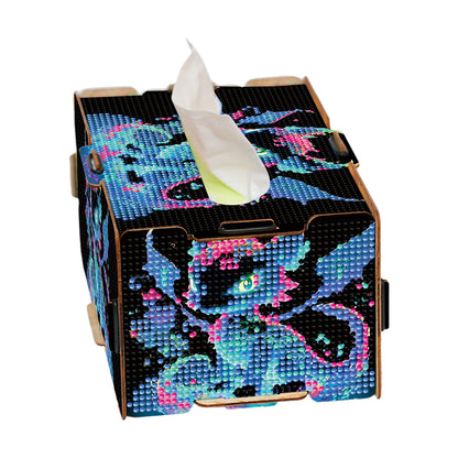 Dragon 5D DIY Diamond Painting Handmade Tissue Holder Wooden Tissue Box Craft
