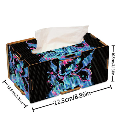 Dragon 5D DIY Diamond Painting Handmade Tissue Holder Wooden Tissue Box Craft