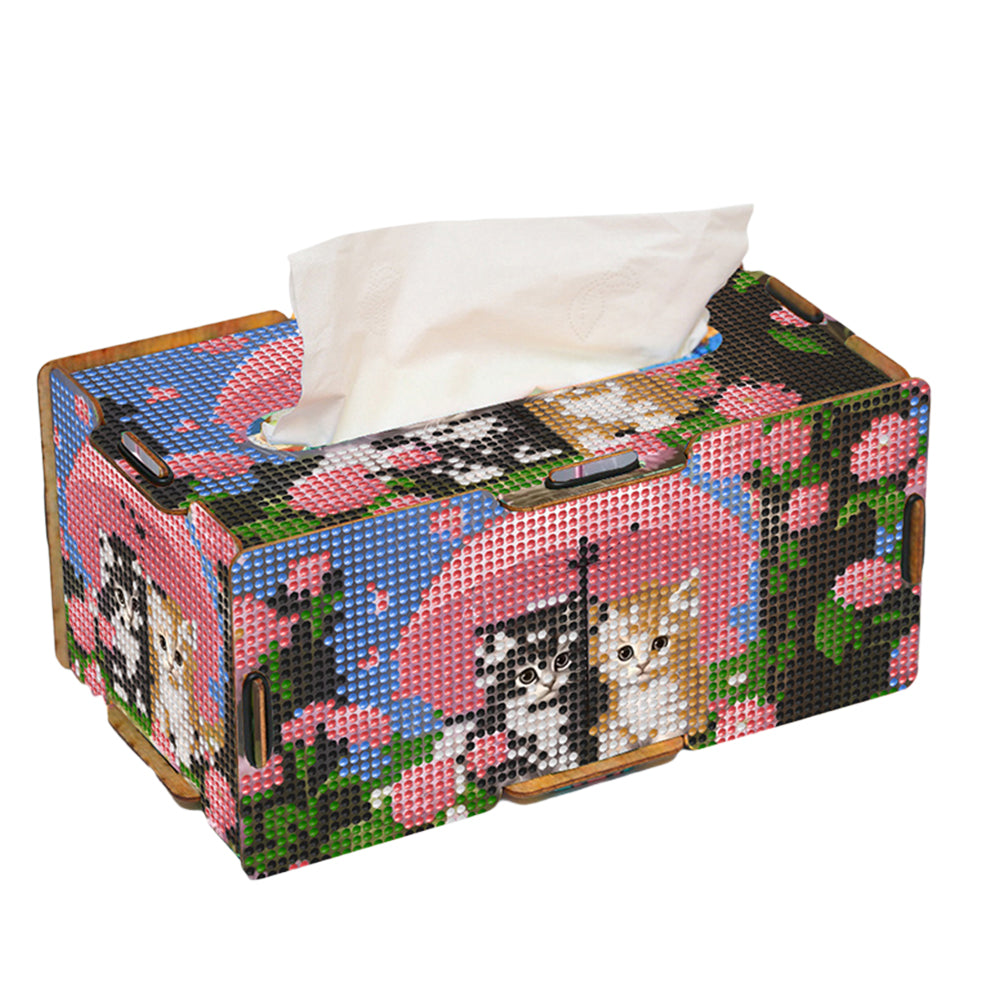 Umbrella 5D DIY Diamond Painting Handmade Tissue Holder Wooden Tissue Box Craft