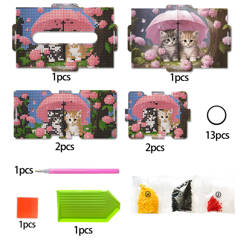Umbrella 5D DIY Diamond Painting Handmade Tissue Holder Wooden Tissue Box Craft