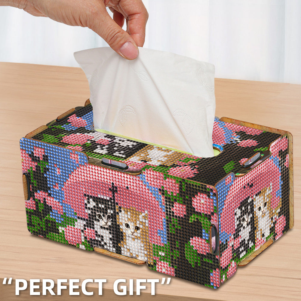 Umbrella 5D DIY Diamond Painting Handmade Tissue Holder Wooden Tissue Box Craft