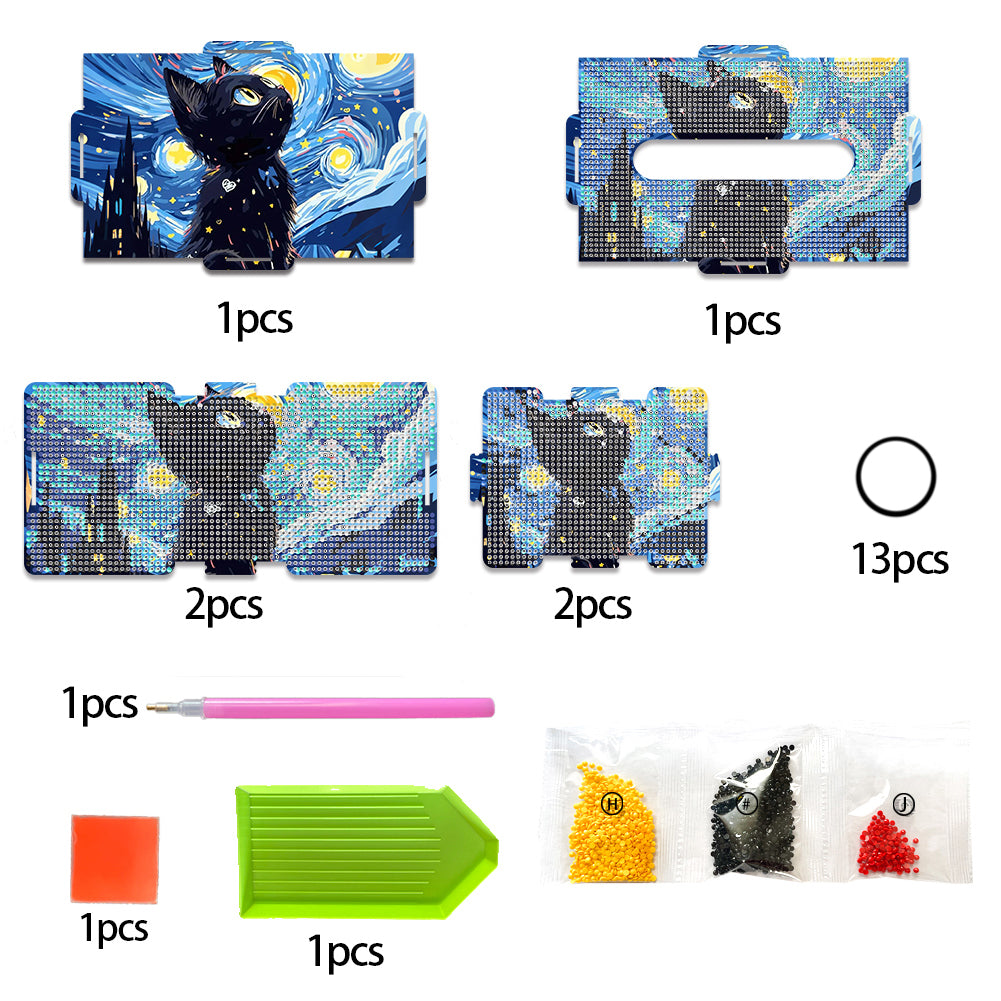 Starry Sky 5D DIY Diamond Painting Handmade Tissue Holder Wooden Tissue Box