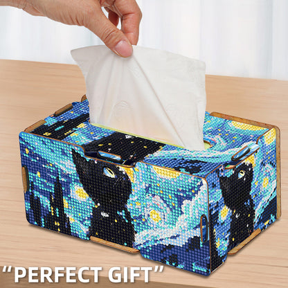 Starry Sky 5D DIY Diamond Painting Handmade Tissue Holder Wooden Tissue Box