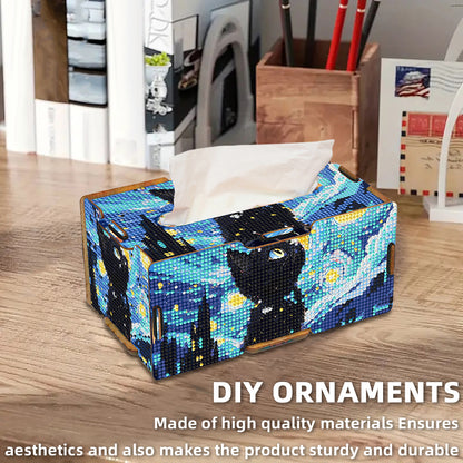 Starry Sky 5D DIY Diamond Painting Handmade Tissue Holder Wooden Tissue Box