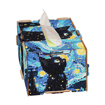 Starry Sky 5D DIY Diamond Painting Handmade Tissue Holder Wooden Tissue Box