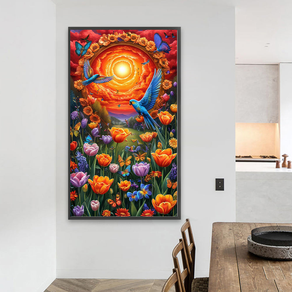 Bird And Flower - Full Round Drill Diamond Painting 40*70CM