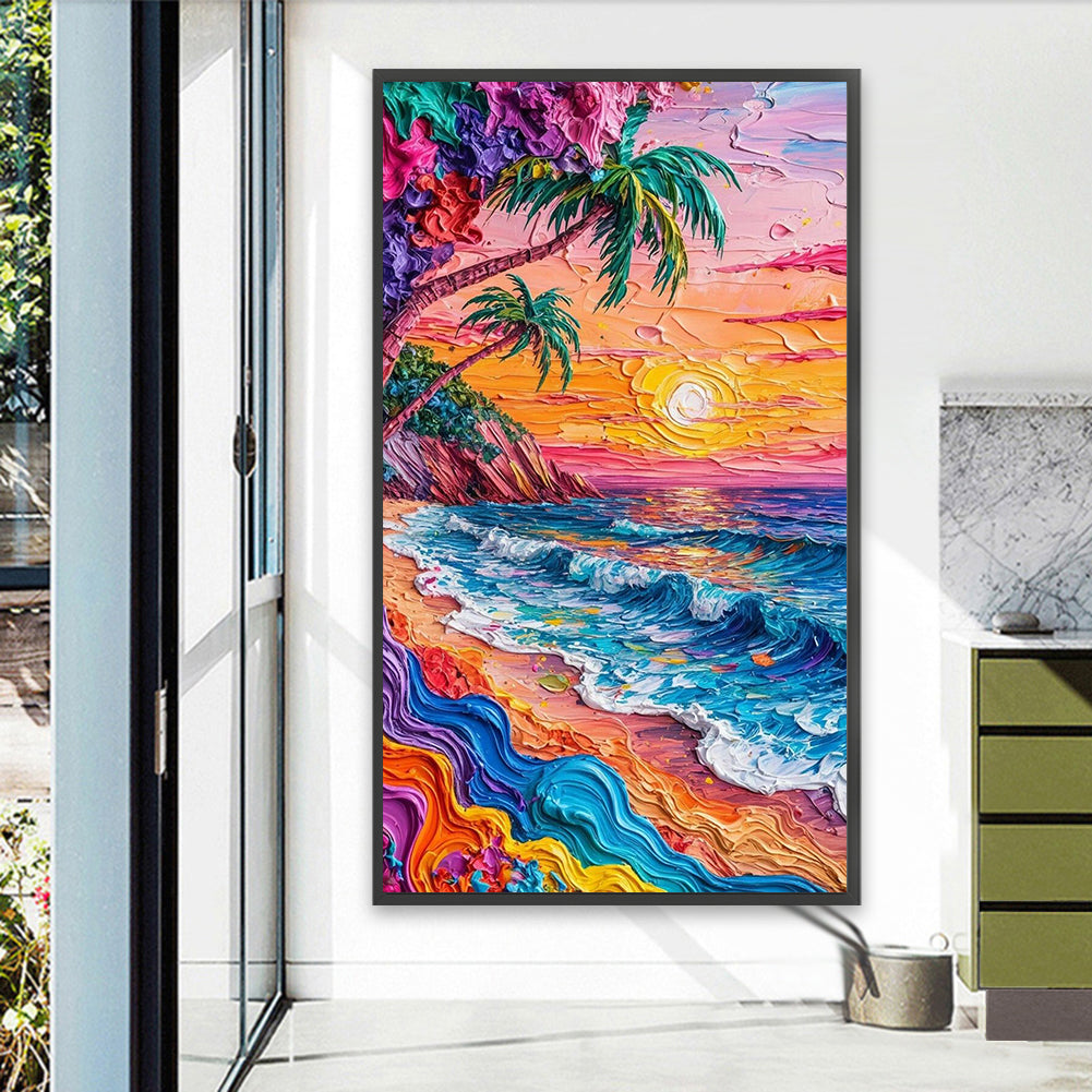 Seaside Scenery - Full Round Drill Diamond Painting 40*70CM