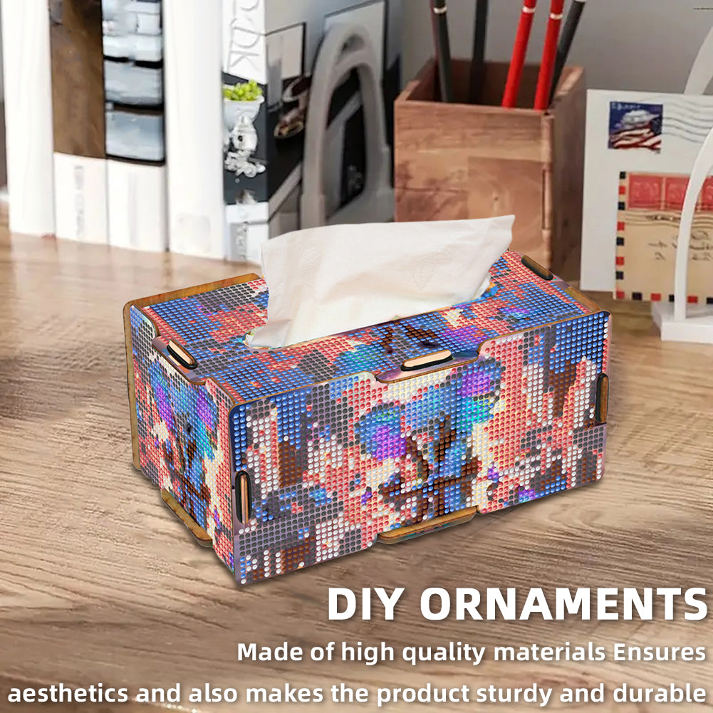 Diamond Painting Tissue Box Kits Rhinestone Craft Kit (Butterfly-elephant)