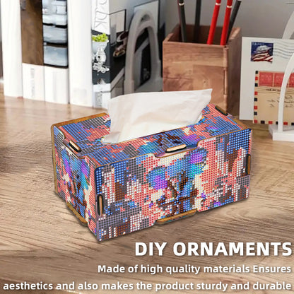 Diamond Painting Tissue Box Kits Rhinestone Craft Kit (Butterfly-elephant)