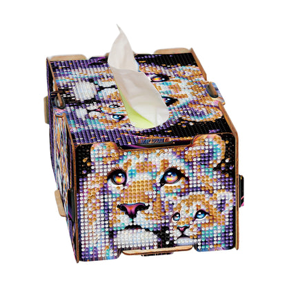 Diamond Painting Tissue Box Kits Decorative Rhinestone Craft Kit (Lion)