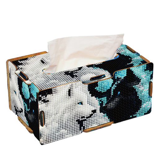 Diamond Painting Tissue Box Kits Decorative Rhinestone Craft Kit (Wolf)