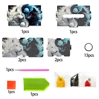 Diamond Painting Tissue Box Kits Decorative Rhinestone Craft Kit (Wolf)