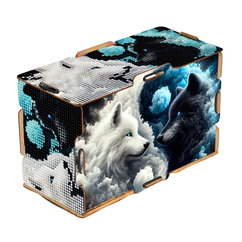 Diamond Painting Tissue Box Kits Decorative Rhinestone Craft Kit (Wolf)