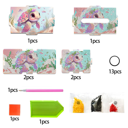 Diamond Painting Tissue Box Kits Decorative Rhinestone Craft Kit (Turtle)