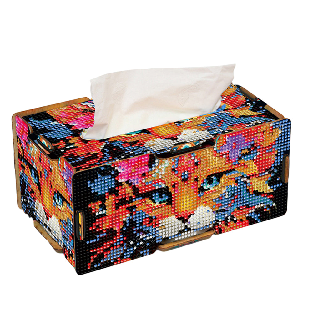 Diamond Painting Tissue Box Kits Decorative Rhinestone Craft Kit (Cat)